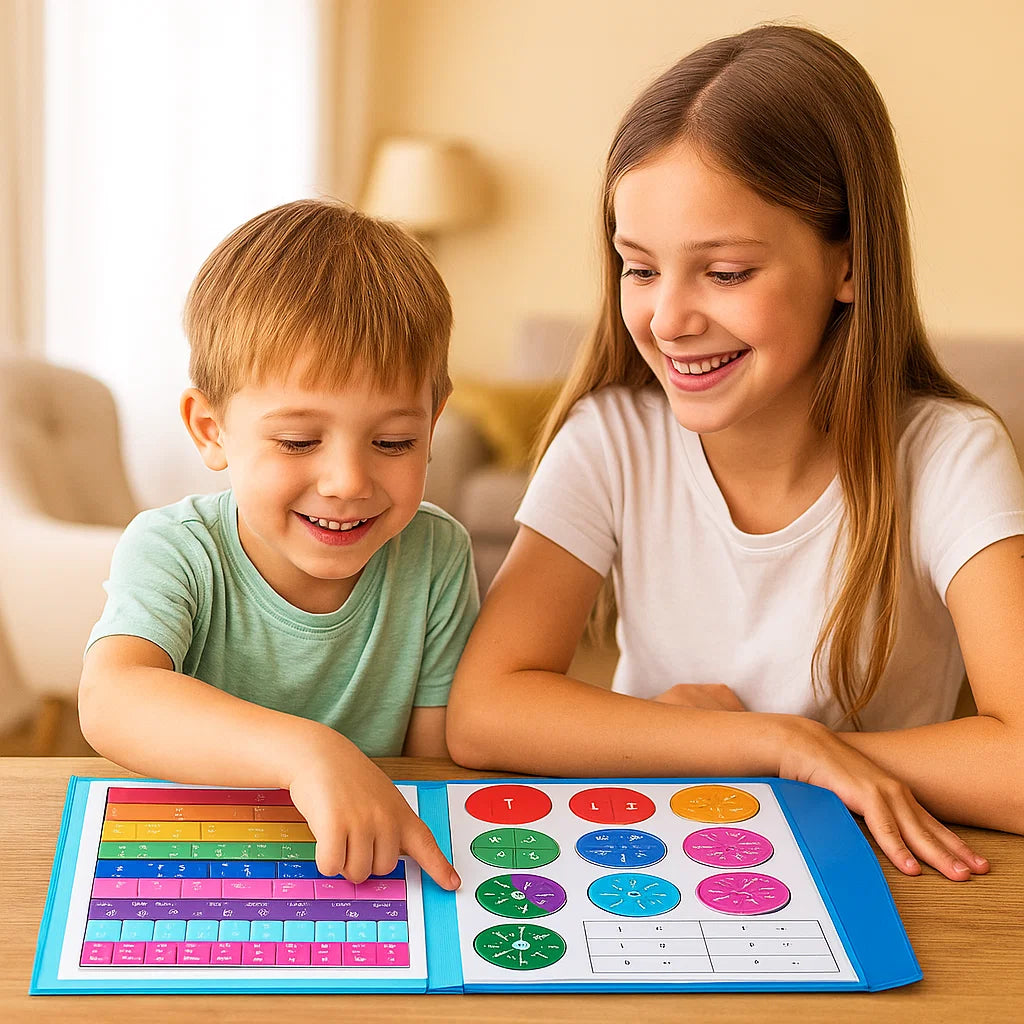 Scheda magnetica per l' apprendimento delle frazioni per bambini | Strumento matematico colorato per la comprensione delle frazioni e delle operazioni