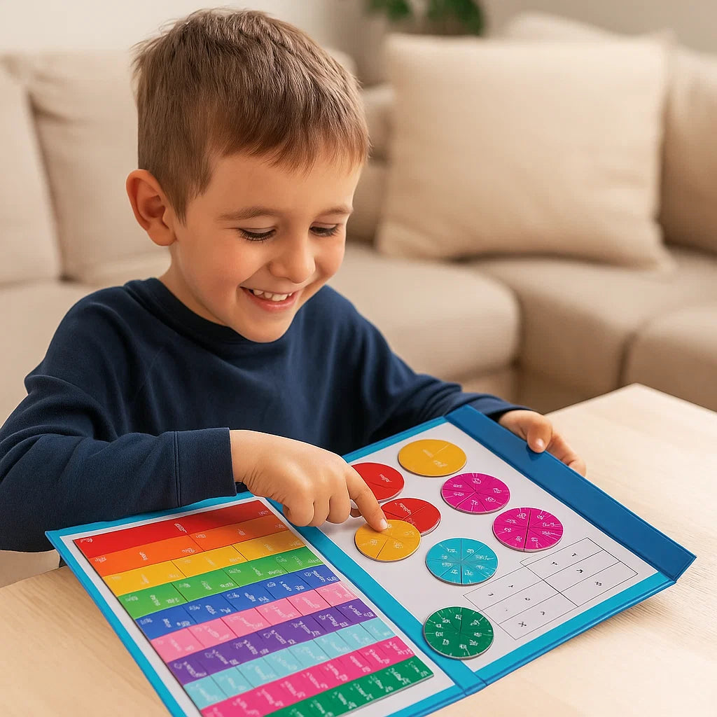 Scheda magnetica per l' apprendimento delle frazioni per bambini | Strumento matematico colorato per la comprensione delle frazioni e delle operazioni