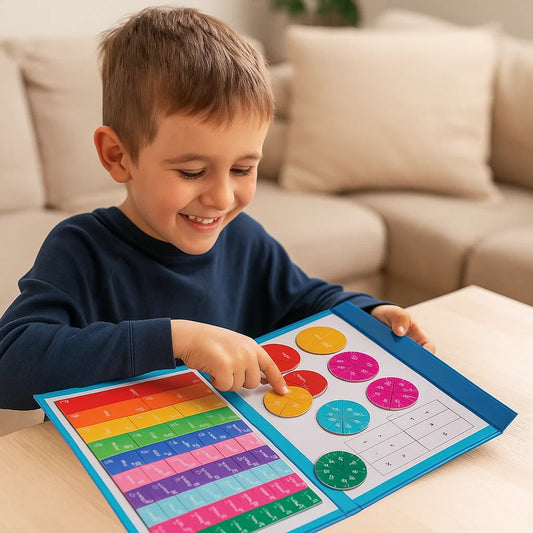 Scheda magnetica per l' apprendimento delle frazioni per bambini | Strumento matematico colorato per la comprensione delle frazioni e delle operazioni