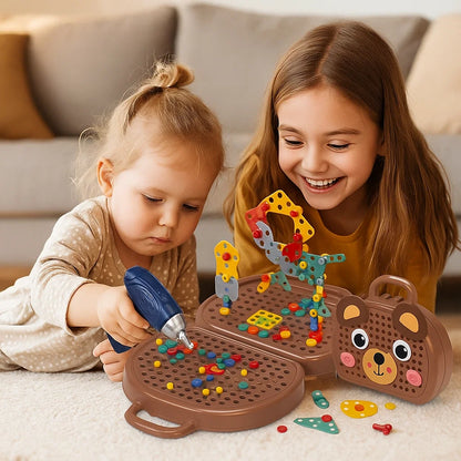 Set di gioco con trapano per bambini | Cassetta degli attrezzi educativa con cacciavite elettrico per costruire e giocare di ruolo