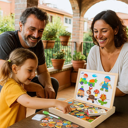 Puzzle magnetico per bambini | Giocattolo per l' apprendimento creativo con funzioni di disegno e abbinamento di forme