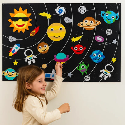 Scheda di feltro per bambini | Set educativo fai da te per imparare gli animali, immaginare e raccontare storie