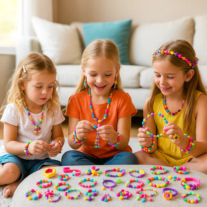 Set di perline pop per bambini | Kit di gioielli fai da te colorati per il gioco creativo e lo sviluppo della motricità fine