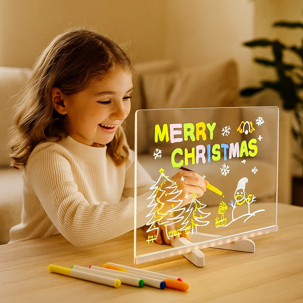 Led Writing Drawing board for Kids | Superficie luminosa riutilizzabile per appunti creativi, arte e apprendimento