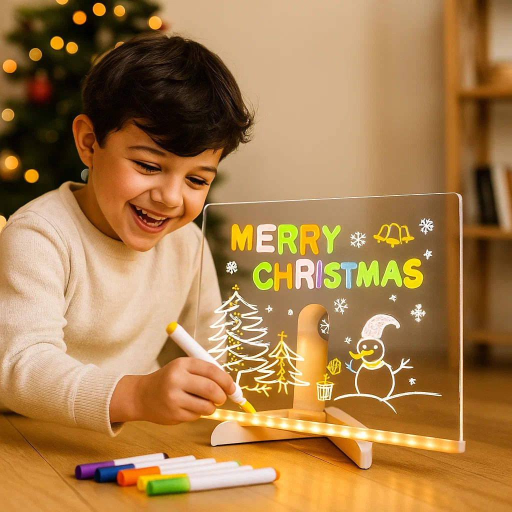 Led Writing Drawing board for Kids | Superficie luminosa riutilizzabile per appunti creativi, arte e apprendimento