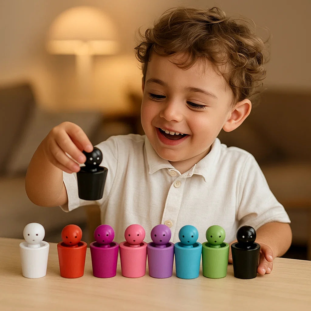 Bambole a pioli con ordinamento a colori per bambini | Giocattolo educativo per l' abbinamento, l' impilamento e l' allenamento della motricità fine