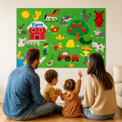 Scheda di feltro per bambini | Set educativo fai da te per imparare gli animali, immaginare e raccontare storie