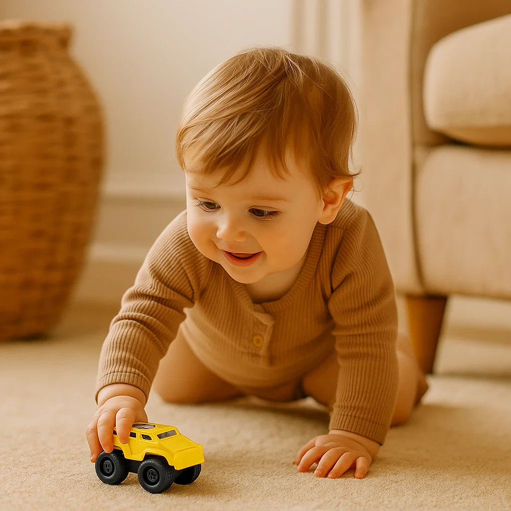 Mini auto giocattolo per bambini | Veicoli inerziali per giocare a gattonare in casa e per lo sviluppo delle prime abilità motorie