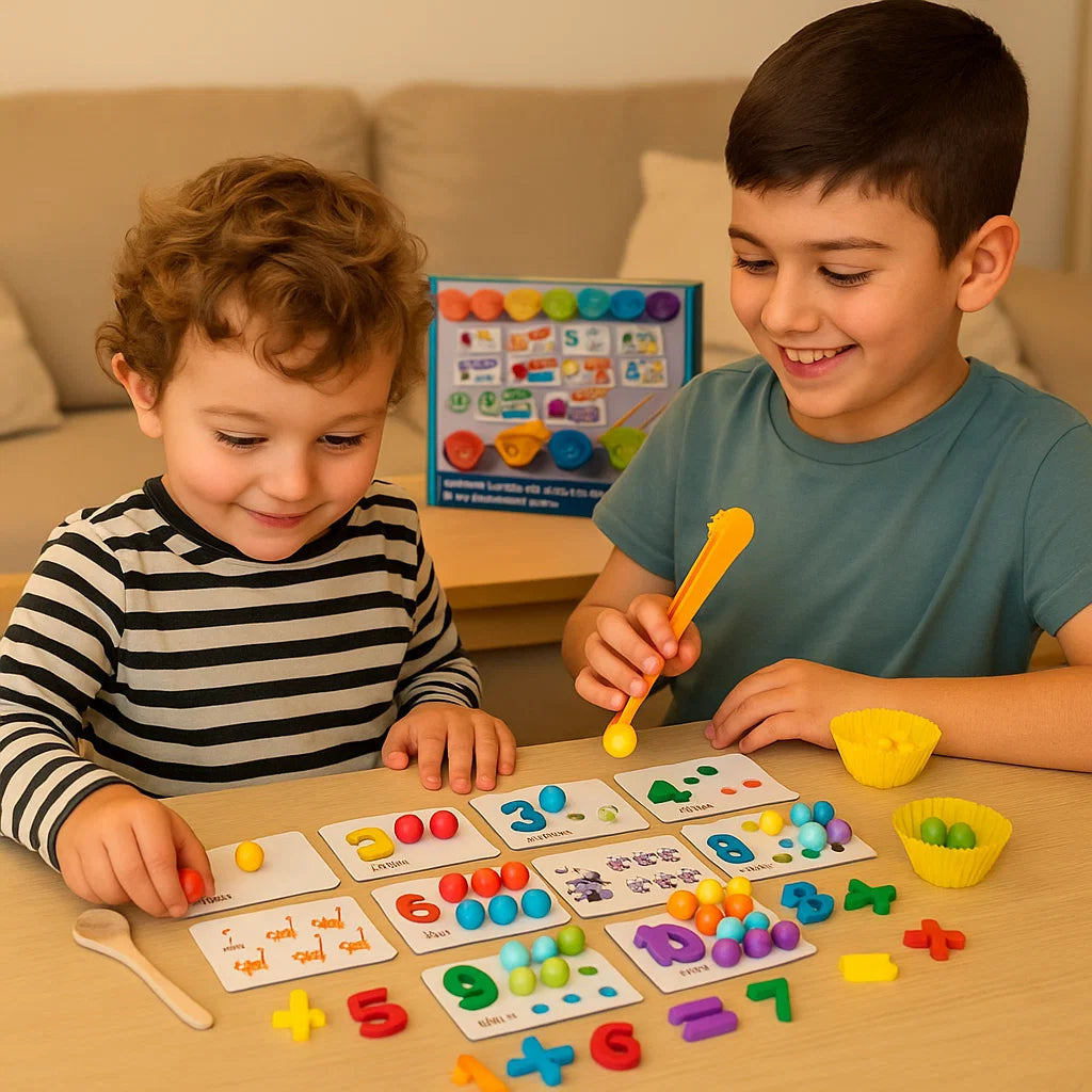 Puzzle di matematica Montessori per bambini | Gioco educativo di abbinamento di perline per il riconoscimento dei numeri e le abilità di conteggio