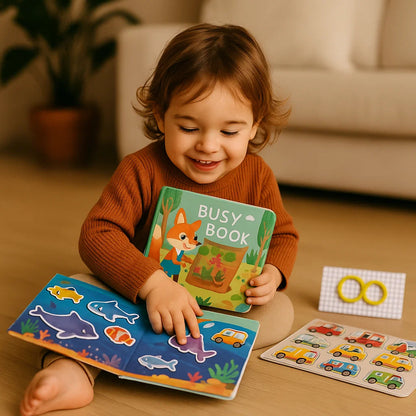 Libro per bambini piccoli | Libro di apprendimento interattivo con adesivi riutilizzabili per un divertimento precoce