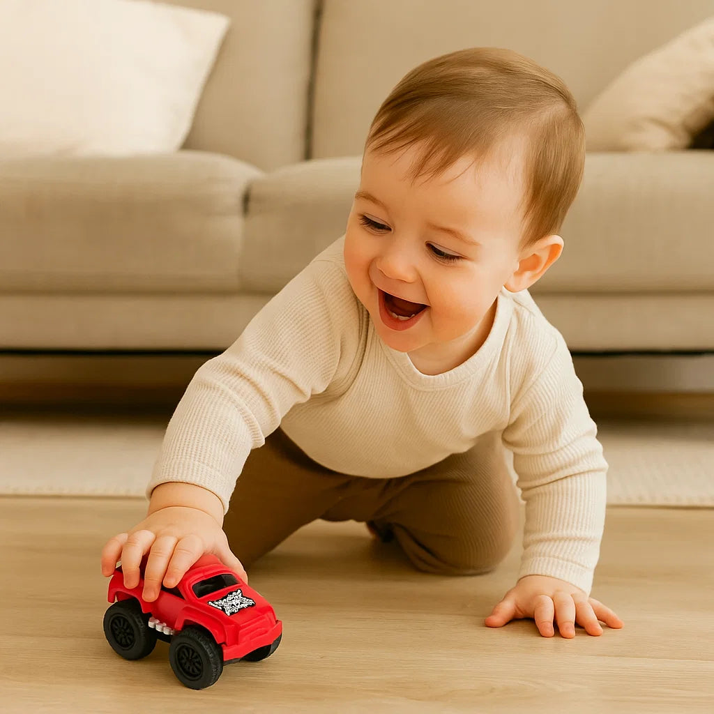 Mini auto giocattolo per bambini | Veicoli inerziali per giocare a gattonare in casa e per lo sviluppo delle prime abilità motorie