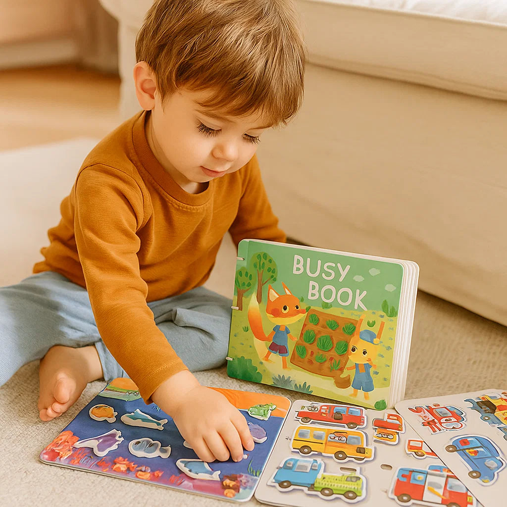 Libro per bambini piccoli | Libro di apprendimento interattivo con adesivi riutilizzabili per un divertimento precoce