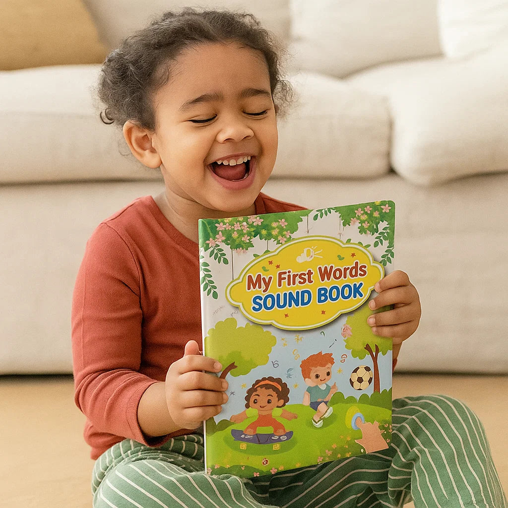 Libro sonoro inglese per bambini piccoli | Giocattolo interattivo per l' apprendimento delle prime parole con audio e illustrazioni colorate