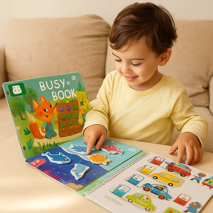 Libro per bambini piccoli | Libro di apprendimento interattivo con adesivi riutilizzabili per un divertimento precoce