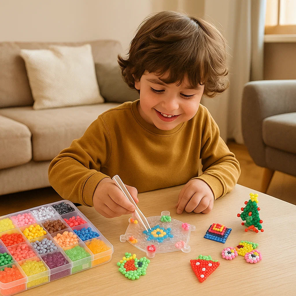 Completo di perline d' acqua per bambini | Giocattolo educativo creativo per costruire forme e disegni 3D colorati