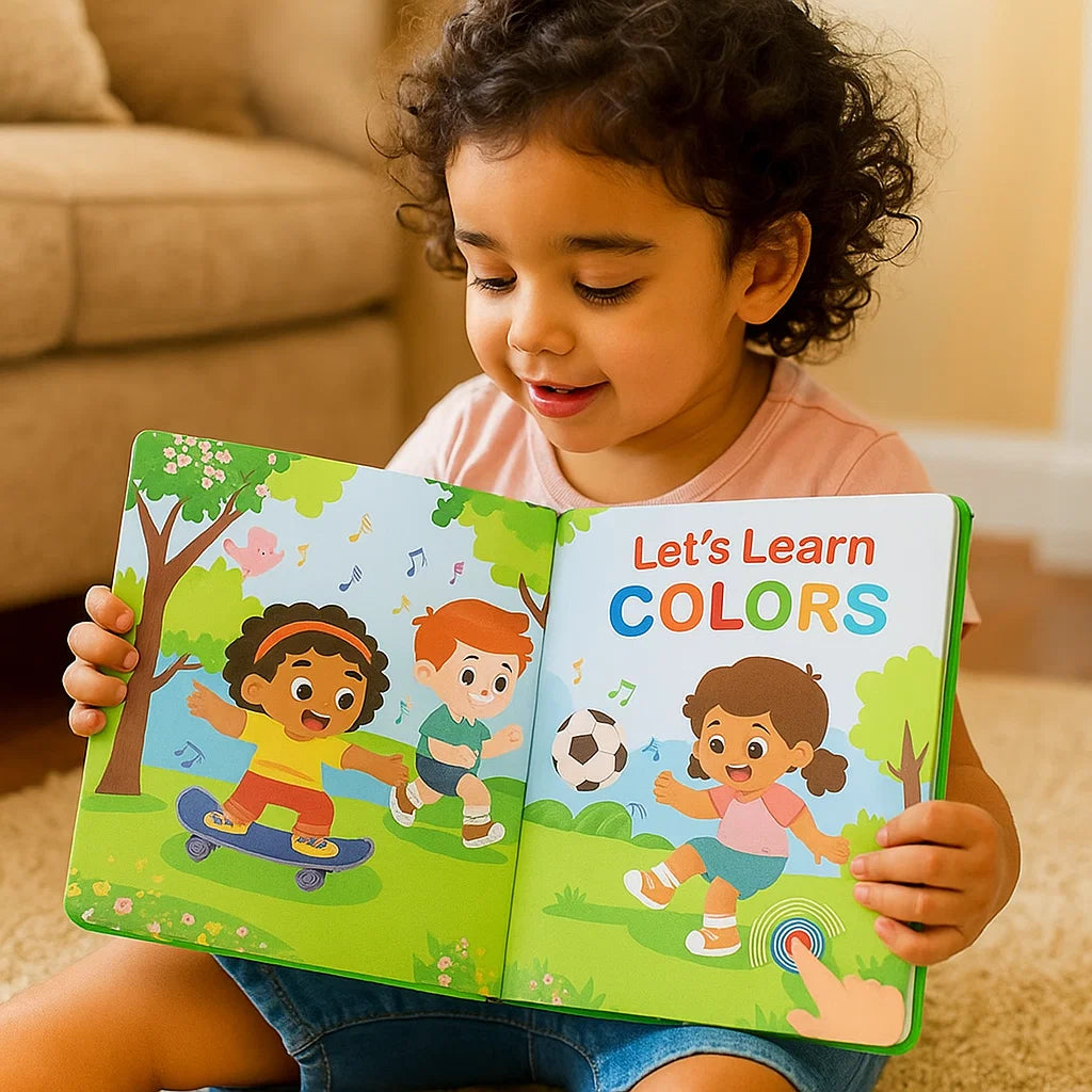 Libro sonoro inglese per bambini piccoli | Giocattolo interattivo per l' apprendimento delle prime parole con audio e illustrazioni colorate