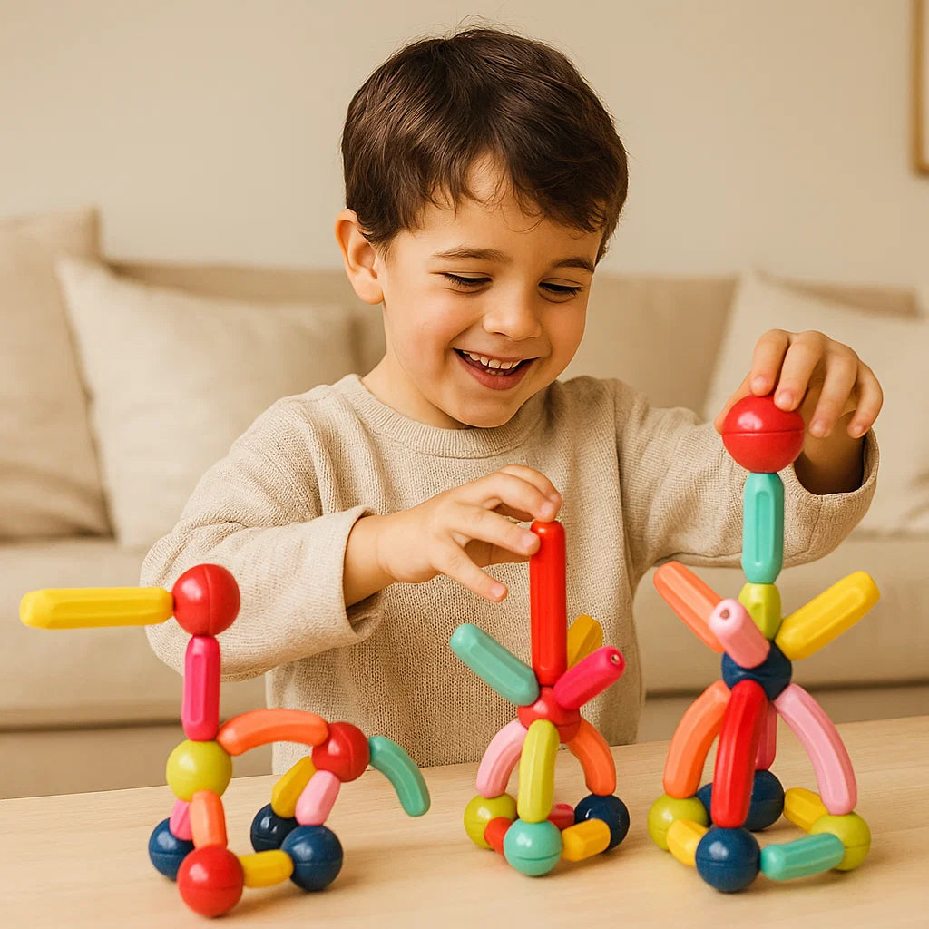 Set di costruzioni magnetiche per bambini | Giocattolo da costruzione colorato per la creatività, l' apprendimento STEM e le abilità motorie