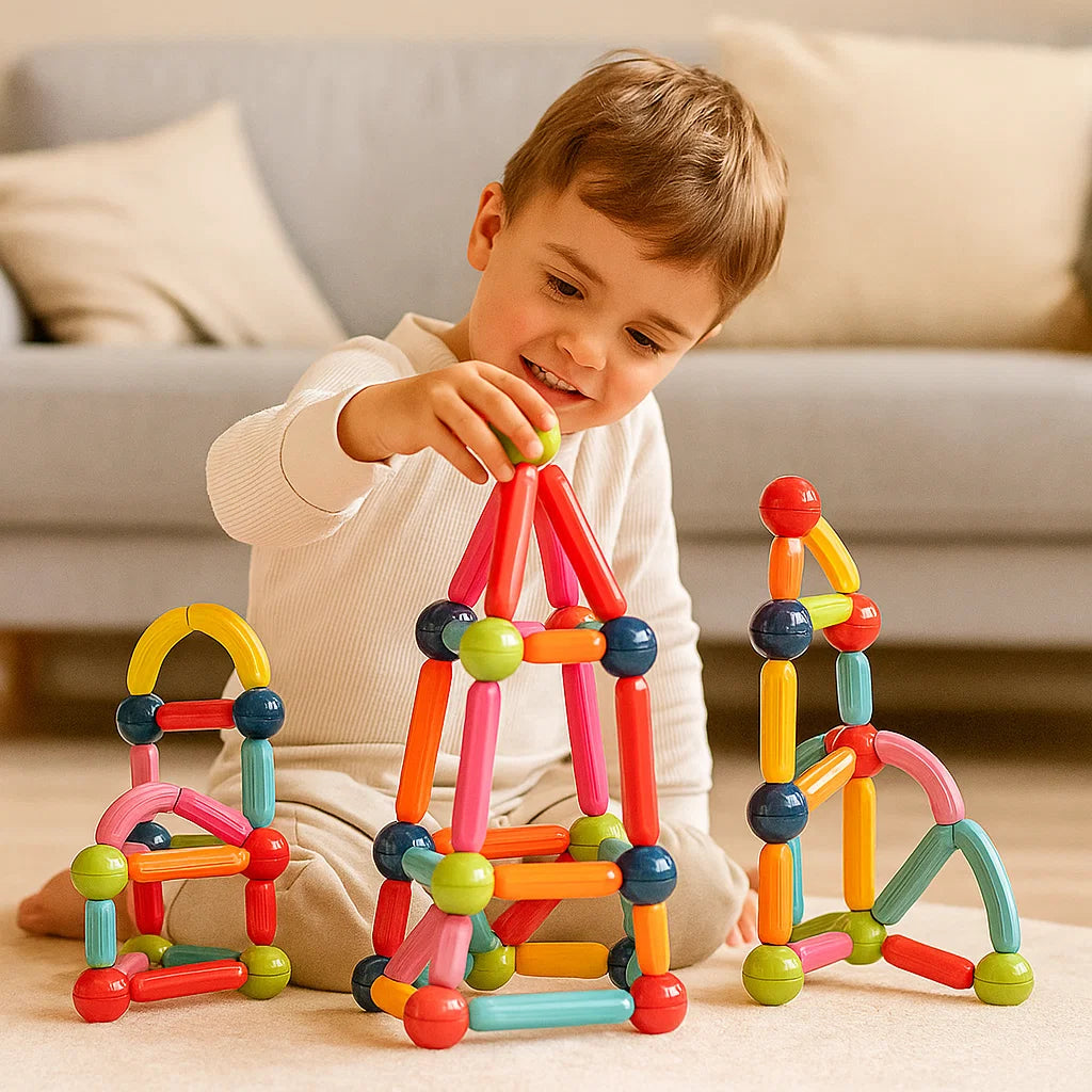 Set di costruzioni magnetiche per bambini | Giocattolo da costruzione colorato per la creatività, l' apprendimento STEM e le abilità motorie