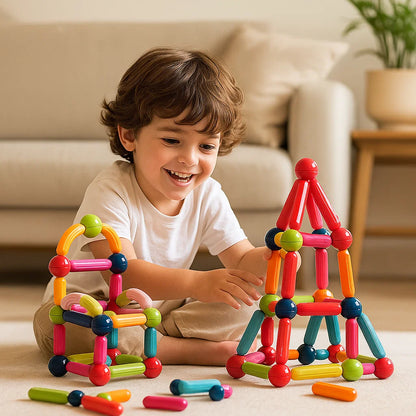 Set di costruzioni magnetiche per bambini | Giocattolo da costruzione colorato per la creatività, l' apprendimento STEM e le abilità motorie