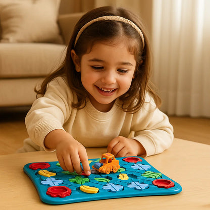 Gioco puzzle a labirinto per bambini | Giocattolo educativo con palline e macchinine per la logica e la risoluzione dei problemi