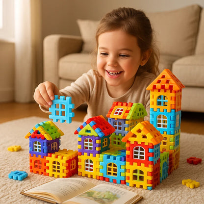 Set di blocchi da costruzione per bambini | Giocattolo da costruzione creativo con finestre per l' apprendimento dell' immaginazione e la motricità fine