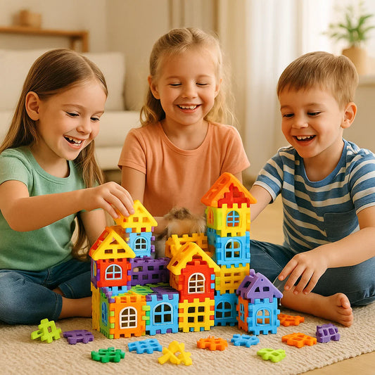 Set di blocchi da costruzione per bambini | Giocattolo da costruzione creativo con finestre per l' apprendimento dell' immaginazione e la motricità fine