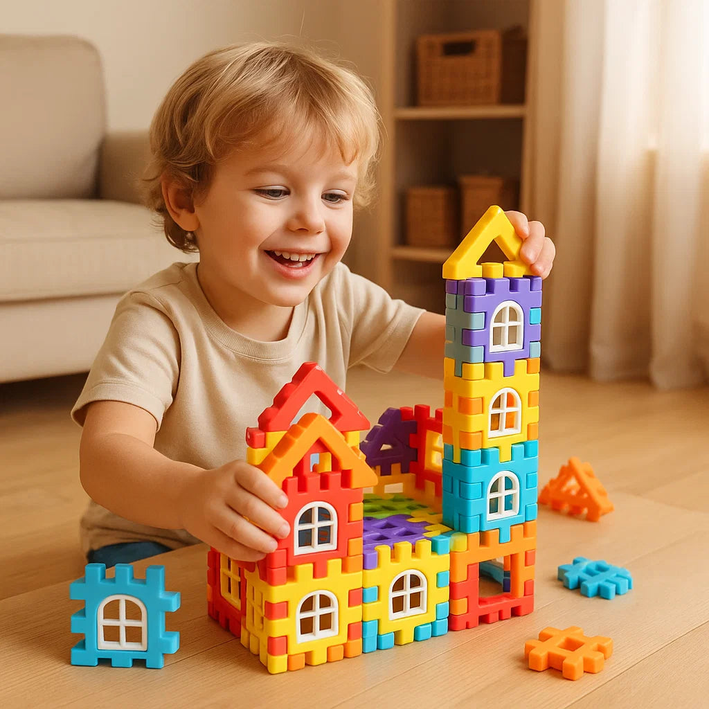 Set di blocchi da costruzione per bambini | Giocattolo da costruzione creativo con finestre per l' apprendimento dell' immaginazione e la motricità fine