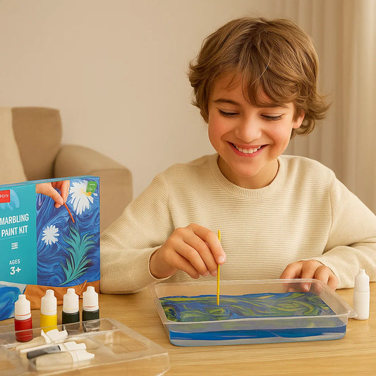 Set Pittura Marmorizzata Bambini ⎜ Kit Arte Acqua Creativo con Colori e Strumenti