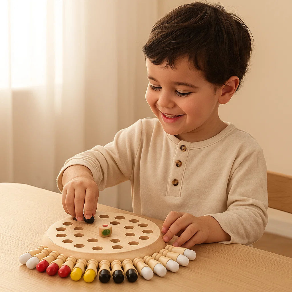 Gioco di abbinamento dei colori per bambini | Gioco da tavolo in legno per migliorare la concentrazione, la logica e l' interazione genitore - figlio