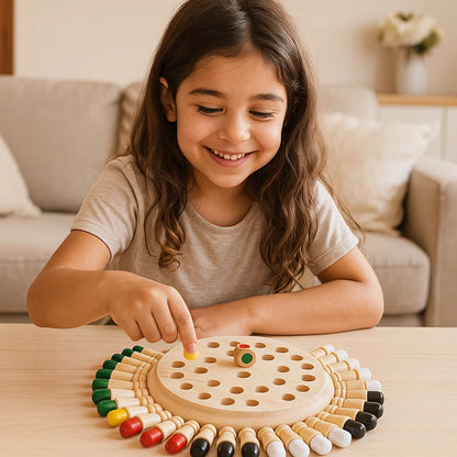 Gioco di abbinamento dei colori per bambini | Gioco da tavolo in legno per migliorare la concentrazione, la logica e l' interazione genitore - figlio