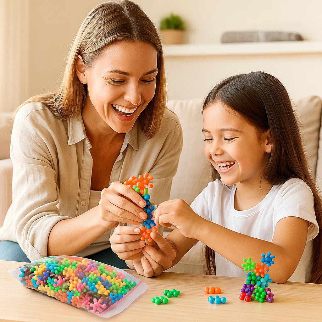 Blocchi da costruzione a forma di fiocco di neve per bambini ⎜ Puzzle 3D creativo per divertimento educativo e capacità motorie fini