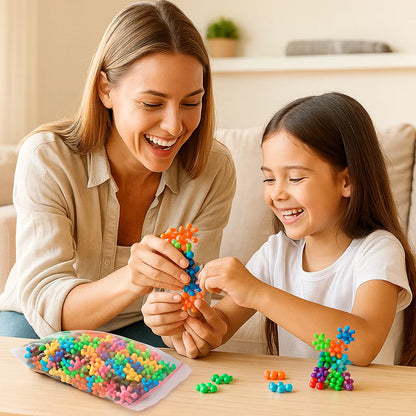 Blocchi da costruzione a forma di fiocco di neve per bambini ⎜ Puzzle 3D creativo per divertimento educativo e capacità motorie fini