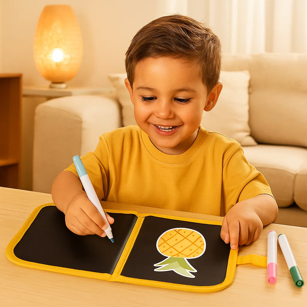 Libro da disegno riutilizzabile per bambini | Blocco scarabocchi cancellabile per l' apprendimento creativo a casa e in viaggio