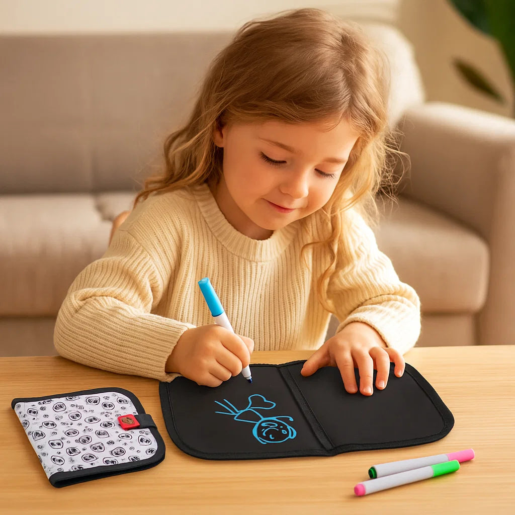 Libro da disegno riutilizzabile per bambini | Blocco scarabocchi cancellabile per l' apprendimento creativo a casa e in viaggio