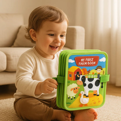 Libro didattico sulla fattoria per bambini | Libro di attività in morbido feltro per l' apprendimento degli animali e la motricità fine