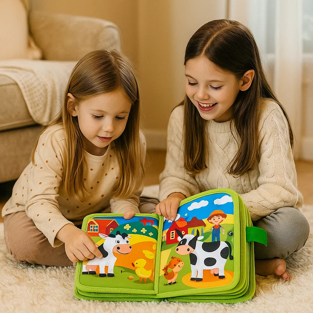 Libro didattico sulla fattoria per bambini | Libro di attività in morbido feltro per l' apprendimento degli animali e la motricità fine