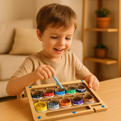 Legno magnetico per il conteggio | Gioco di ordinamento dei colori con penna per l' apprendimento precoce e la motricità fine