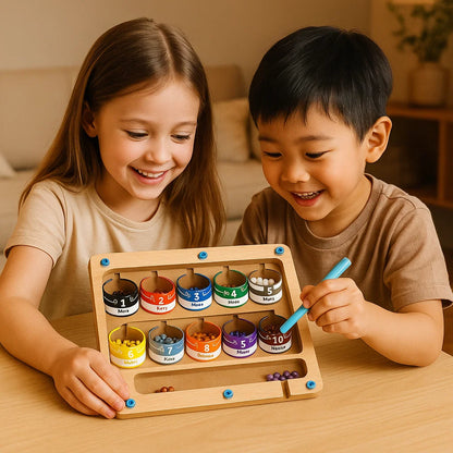 Legno magnetico per il conteggio | Gioco di ordinamento dei colori con penna per l' apprendimento precoce e la motricità fine