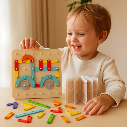 Puzzle montessoriano per bambini | Giocattolo creativo di abbinamento delle forme con lettere e numeri per l' apprendimento precoce