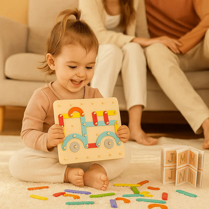 Puzzle montessoriano per bambini | Giocattolo creativo di abbinamento delle forme con lettere e numeri per l' apprendimento precoce