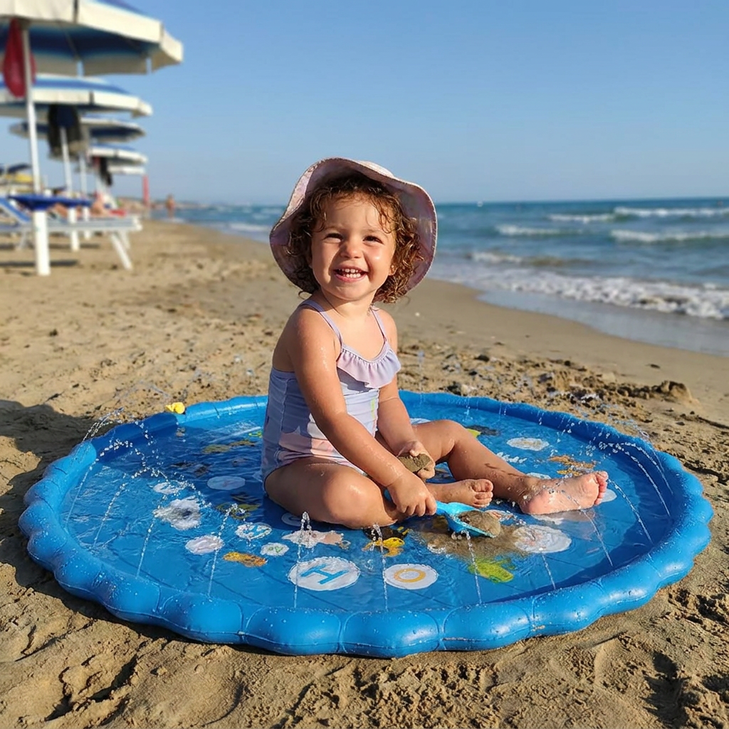 Inflatable Kids Splash Pad con Sprinkler – Materassino da Gioco Acquatico per Giardino e Spiaggia