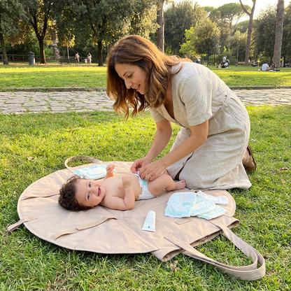 Borsa fasciatoio pieghevole 2 in 1 con materassino – Borsa da viaggio leggera e spaziosa per mamme