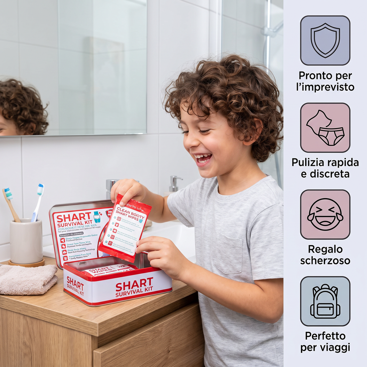 Kit di sopravvivenza Shart divertente – Set regalo scherzo a tema cacca