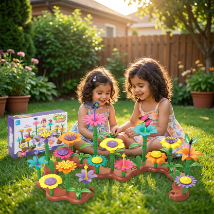 Gioco a incastro giardino di fiori per bambini – giocattolo creativo di coltivazione e apprendimento per piccoli giardinieri