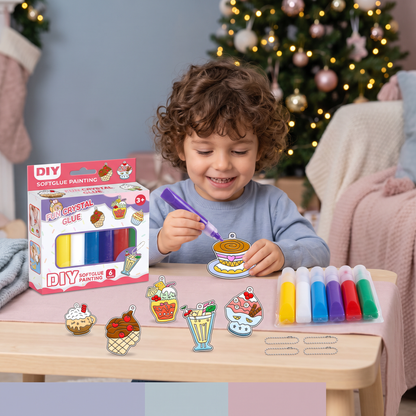 Kit creativo DIY di Natale per bambini per decorare gli addobbi con la pittura, senza colla né cottura