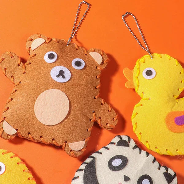 Kit di cucito per animali in feltro per bambini | Set di artigianato divertente per la coordinazione occhio - mano e lo sviluppo di abilità creative
