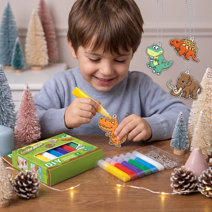 Kit creativo DIY di Natale per bambini per decorare gli addobbi con la pittura, senza colla né cottura