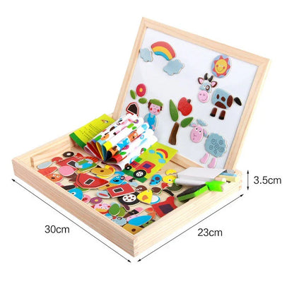 Puzzle magnetico per bambini | Giocattolo per l' apprendimento creativo con funzioni di disegno e abbinamento di forme