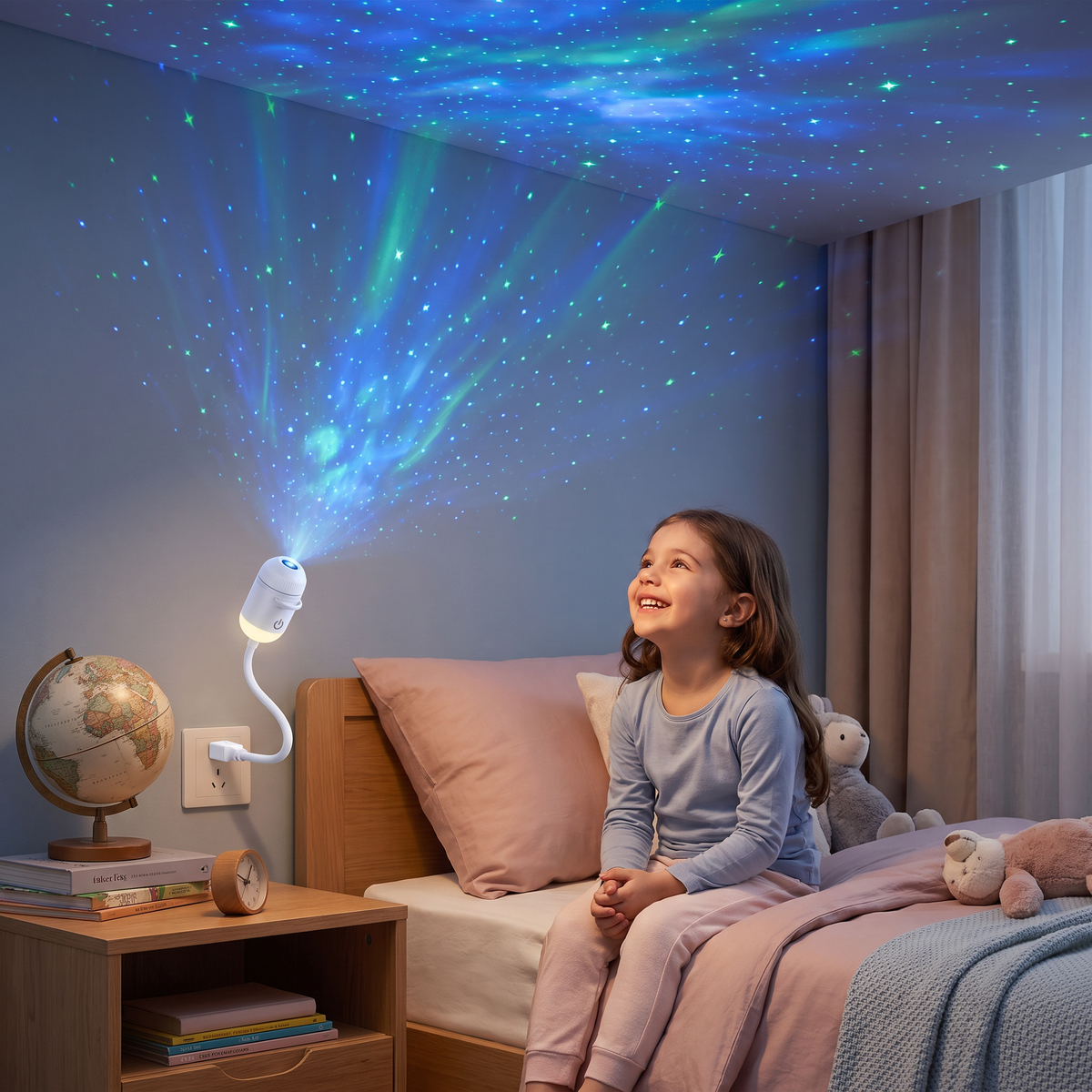 Proiettore Galassia USB NightSky Dimmerabile con Effetti Stelle e Aurora