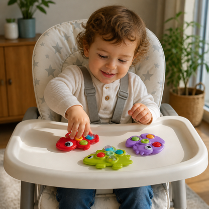 Set di 3 Girandole a Ventosa a Forma di Dinosauro per Neonati e Bambini Piccoli